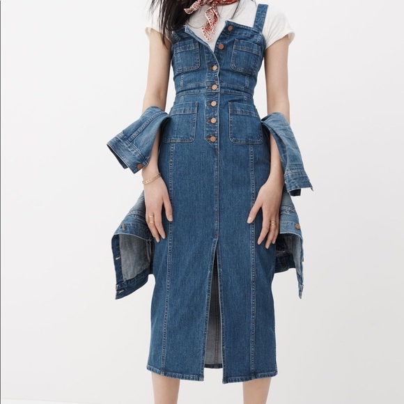 Madewell Dungaree Denim Dress Size 0 - Picture 3 of 11